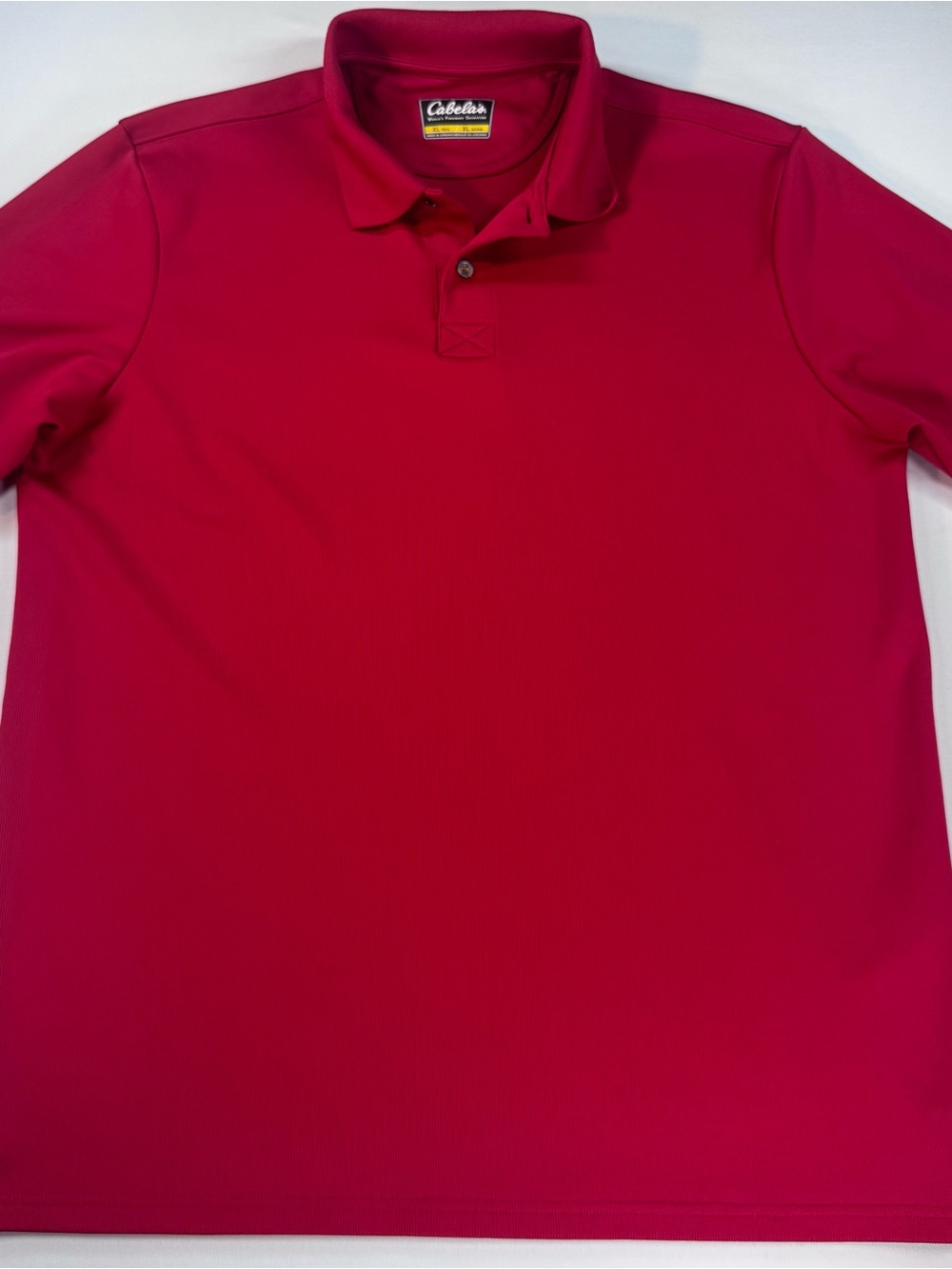 CABELA’S  Men’s SS Cotton Polo Golf Shirt, Vibrant Red, Casual, Lightweight, XL